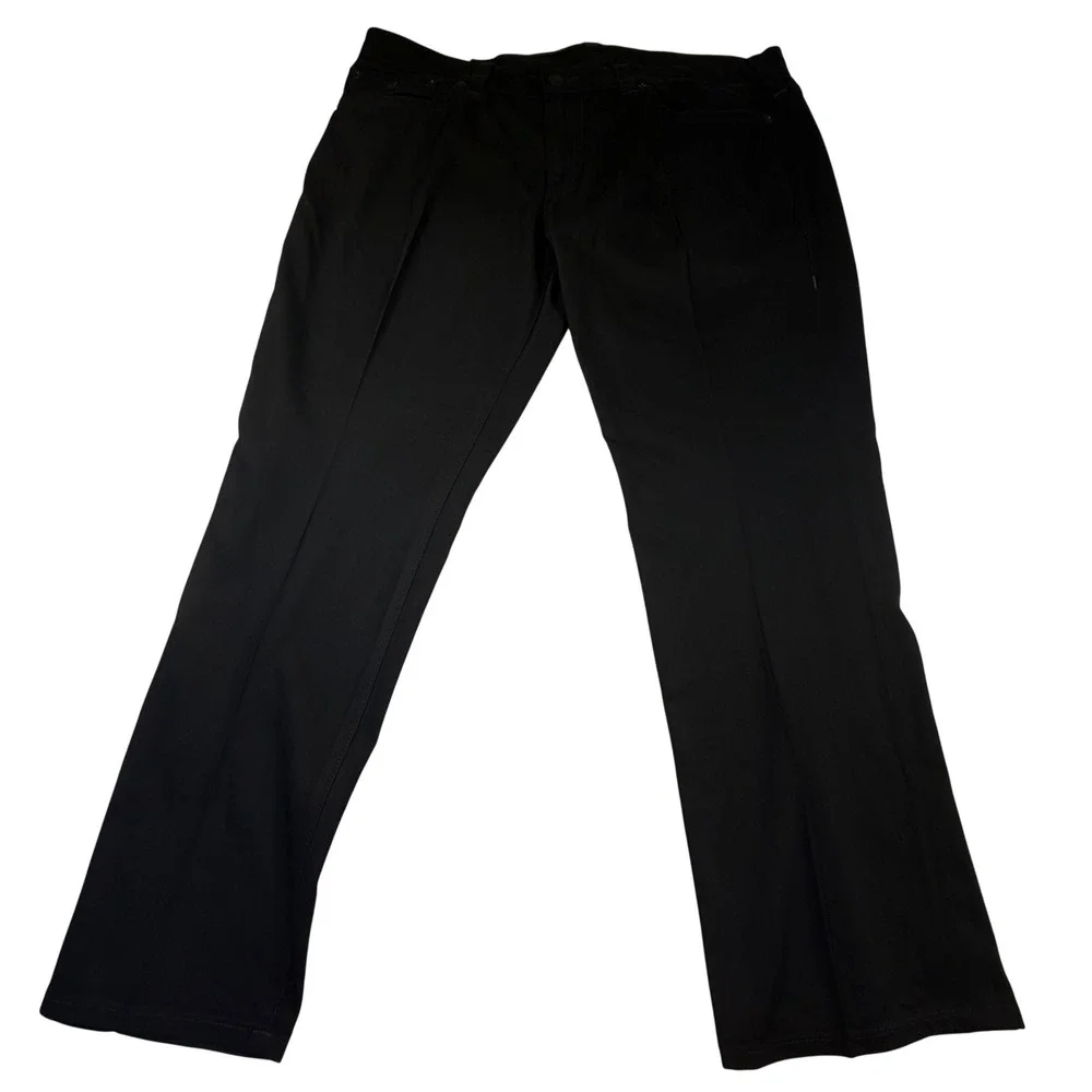 True Religion Ricky Relaxed Straight Black Pants Mens 40W‎ Horseshoe Flap Pocket